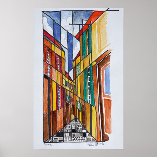 Straßen von Bastia | Korsika, Frankreich Poster (Vorne)