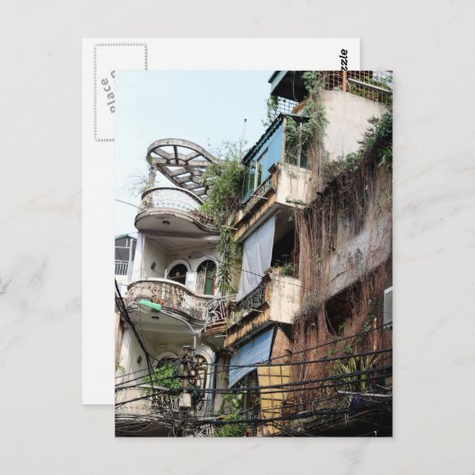 Straßen von Hanoi Postkarte (Vorne/Hinten)