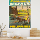 Straßen von Manila, Philippinen, Vintage-Reise Poster (Küche)