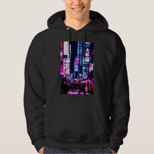 Straßen von Tokio Japan Nacht Szene mit Lichtern - Hoodie