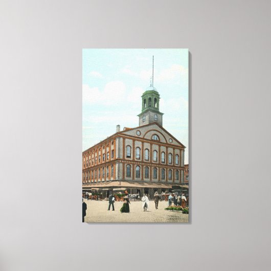Straßenansicht der Faneuil Hall Leinwanddruck (Vorderseite)