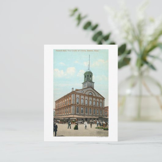 Straßenansicht der Faneuil Hall Postkarte (Stehend Vorderseite)