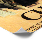 Straßenansicht mit Bus- und Tower-Uhr-Rail Poster (Ecke)