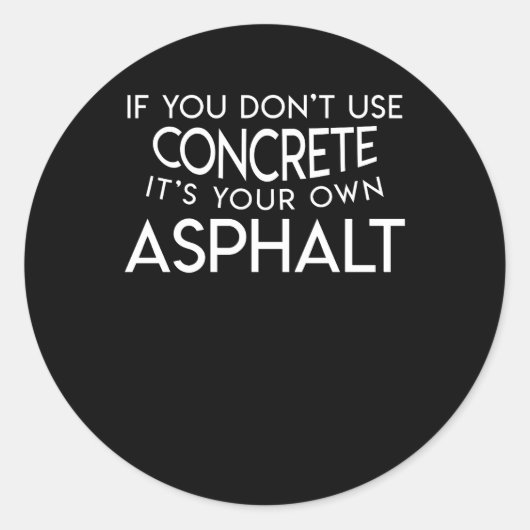 Straßenarbeiter Runder Aufkleber (Vorderseite)