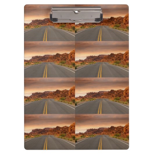 Straßenausflug Sonnenuntergang Klemmbrett (Vorderseite)