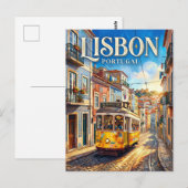 Straßenbahn 28 Portugal Postkarte (Vorne/Hinten)