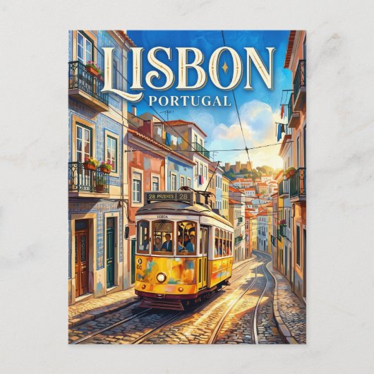 Straßenbahn 28 Portugal Postkarte (Vorderseite)