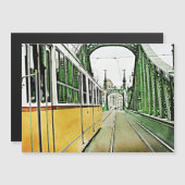 Straßenbahn - auf Brücke - Budapest Magnetkarte (Vorne/Hinten)