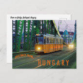 Straßenbahn auf der Brücke Budapest Ungarn Postkarte (Vorne/Hinten)