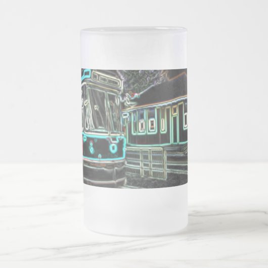 Straßenbahn bei Eisenbahn stn Große Mattierte Tass Mattglas Bierglas (Mittel)