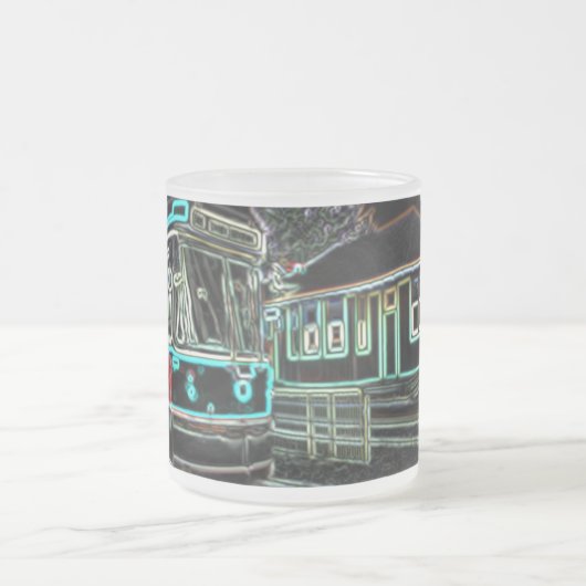 Straßenbahn bei Eisenbahn stn Kleine Mattierte Tas Mattglastasse (Mittel)