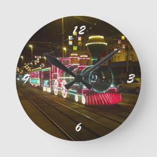 Straßenbahn - Blackpool-Leuchtenuhr Runde Wanduhr