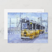 Straßenbahn Budapest, Ungarn Postkarte (Vorne/Hinten)