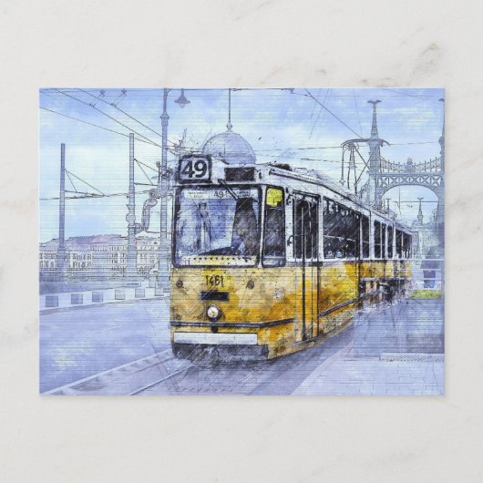 Straßenbahn Budapest, Ungarn Postkarte (Vorderseite)