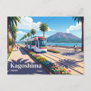 Straßenbahn der Stadt Kagoshima Japan Postkarte