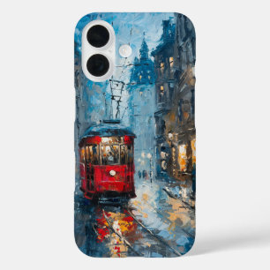 Straßenbahn in Bewegung iPhone 16 Hülle