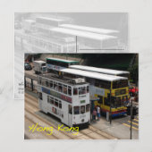 Straßenbahn in Hongkong Postkarte (Vorne/Hinten)