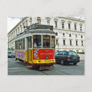 Straßenbahn in Lissabon, Portugal Postkarte
