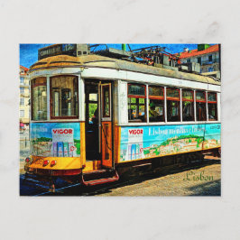 Straßenbahn in Lissabon Postkarte