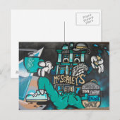 Straßenbahn: irischer Kaffee Graffiti Postkarte (Vorne/Hinten)