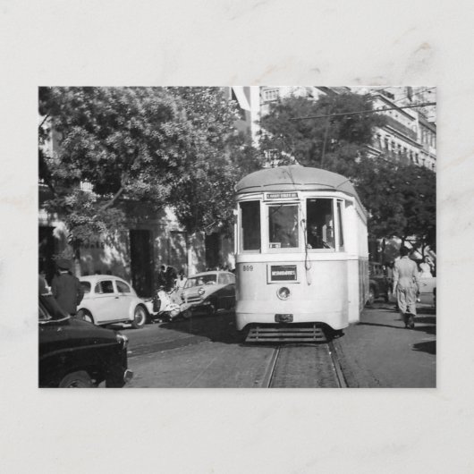 Straßenbahn Lissabon Portugal 1961 Postkarte (Vorderseite)