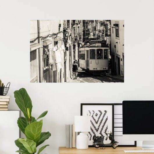 Straßenbahn Lissabon Poster (Heimbüro)