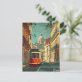 Straßenbahn Lissabon: Vintage Postkarte (Stehend Vorderseite)