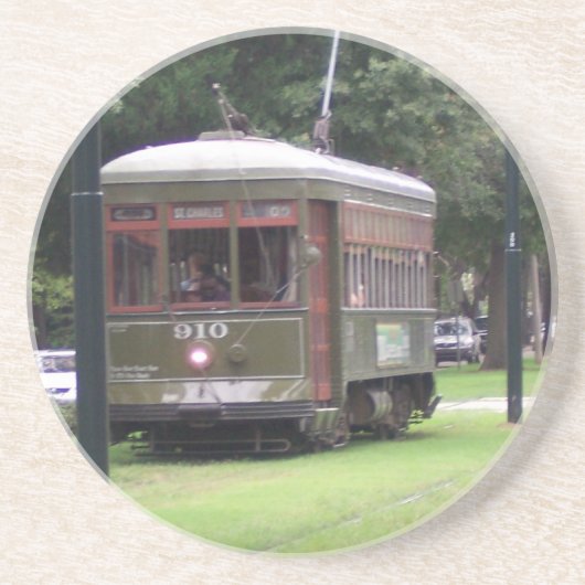 Straßenbahn Sandstein Untersetzer (Vorne)
