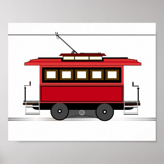 Straßenbahn-Trolley Straßenbahn Kinder Décor Print Poster (Vorne)