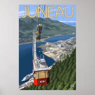 Straßenbahn über Juneau, Alaska Poster