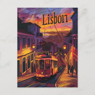 Straßenbahn Vintag Lissabon Postkarte