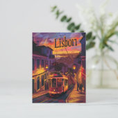 Straßenbahn Vintag Lissabon Postkarte (Stehend Vorderseite)