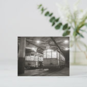 Straßenbahnen am Terminal, 1943 Postkarte (Stehend Vorderseite)