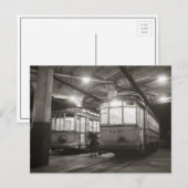 Straßenbahnen am Terminal, 1943 Postkarte (Vorne/Hinten)
