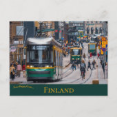 Straßenbahnen in Aleksanterinkatu Helsinki Finnlan Postkarte (Vorderseite)