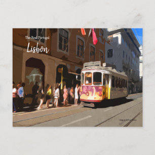Straßenbahnen in Lissabon Postkarte