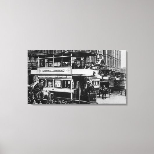 Straßenbahnen in Manchester, c.1900 Leinwanddruck (Vorderseite)