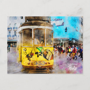 Straßenbahnen in Porto Portugal Postkarte
