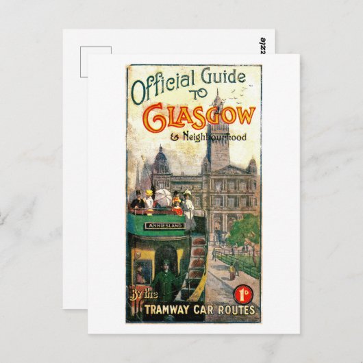 Straßenbahnlinien in Glasgow und Umgebung Postkarte (Vorne/Hinten)