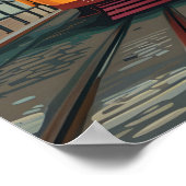 Straßenbahnlinien von Lissabon: Skyline der Stadt Poster (Ecke)