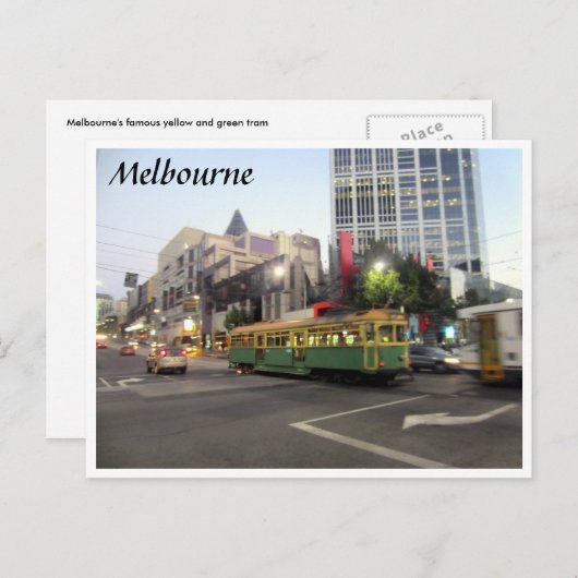Straßenbahnmelbourne schnell postkarte (Vorne/Hinten)