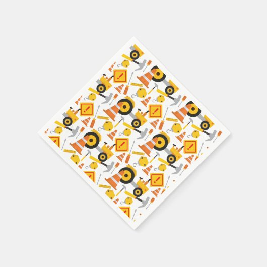 Straßenbau Geburtstag Serviette (Ecke)