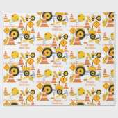 Straßenbau glücklich Geburtstag Personalisiert Geschenkpapier (Flach)