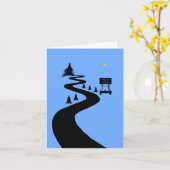 Straßenbau Silhouette Weihnachtskarte Karte (Gelbe Blume)