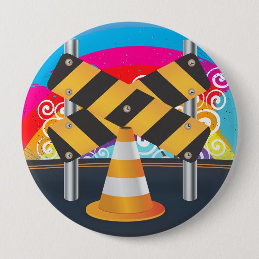 Straßenbauarbeiten Button (Vorderseite)