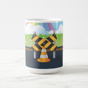 Straßenbauarbeiten Kaffeetasse