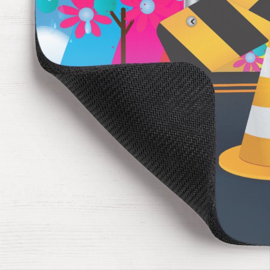 Straßenbauarbeiten Mousepad (Ecke)