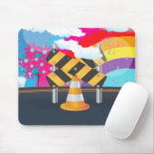 Straßenbauarbeiten Mousepad (Mit Mouse)