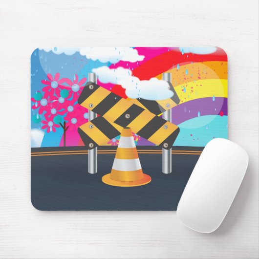 Straßenbauarbeiten Mousepad (Mit Mouse)