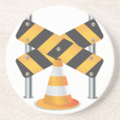 Straßenbauarbeiten Sandstein Untersetzer (Vorne)